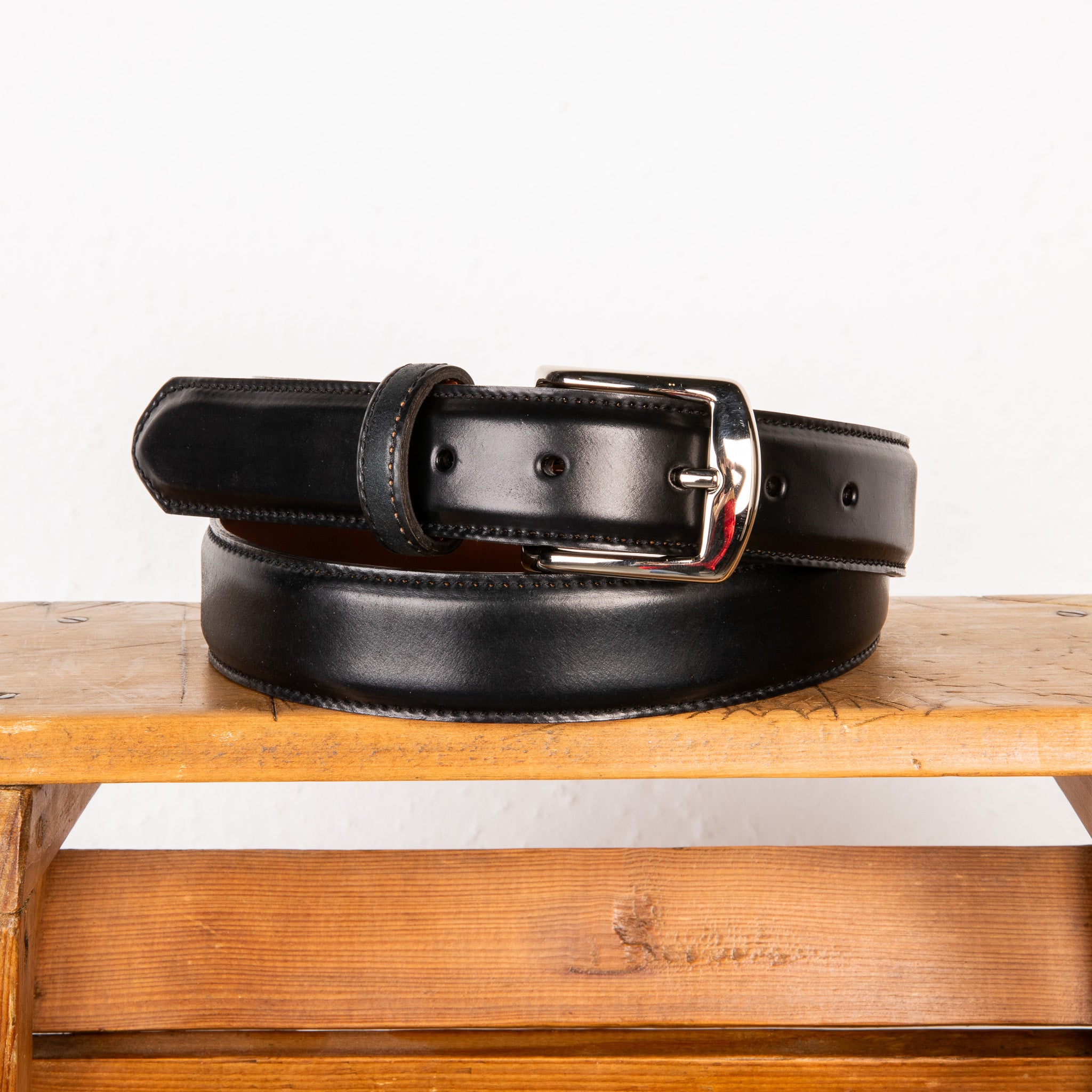 Alden Black Cordovan Belt Nickel Buckle