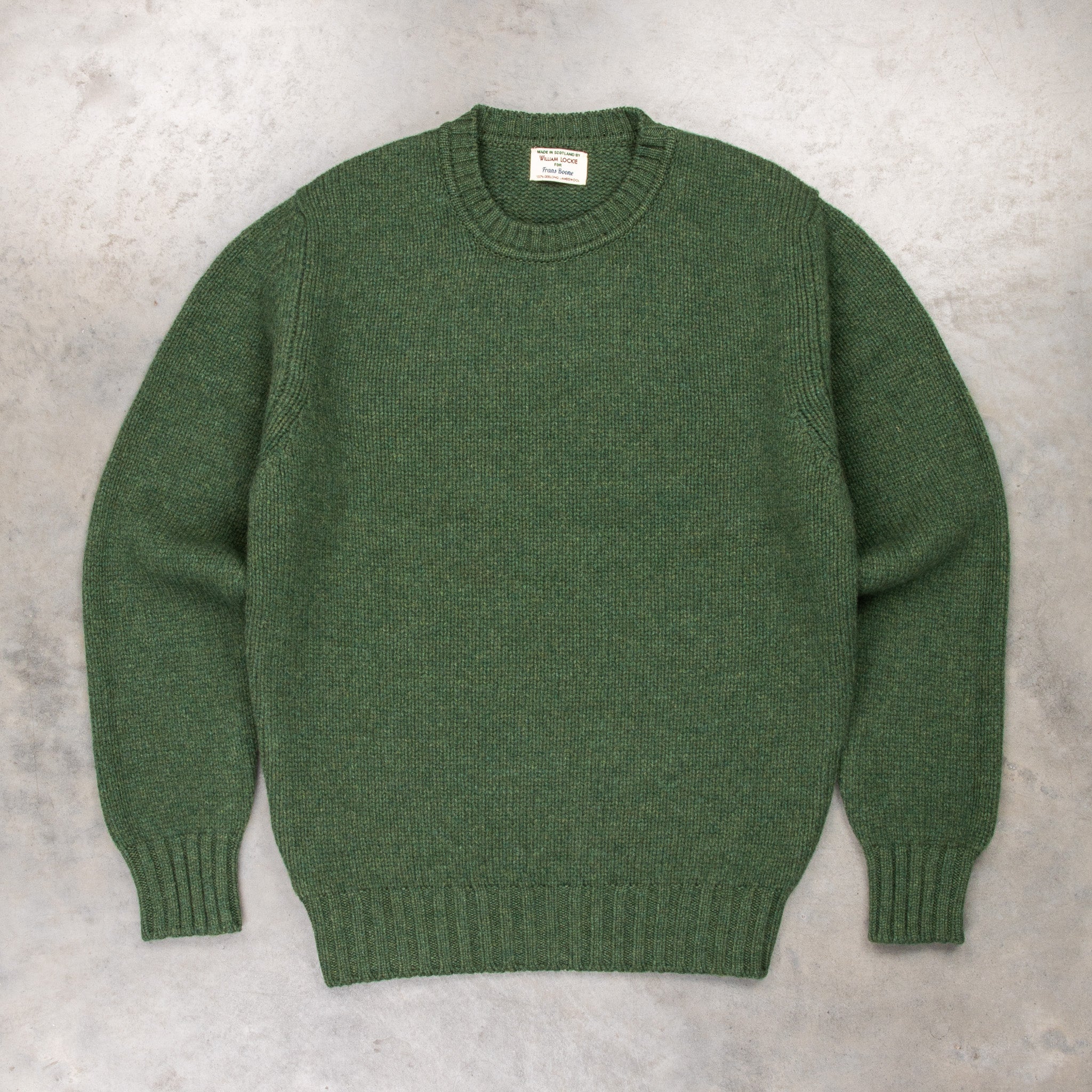 【WILLIAM LOCKIE】CREW-NECK RAGLAN ニット William Lockie | Tartan Green Crew Neck Lambswool Sweater | Fine