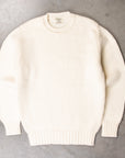 William Lockie x Frans Boone Alain Lambswool Crew Neck Ecru