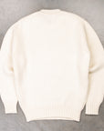 William Lockie x Frans Boone Alain Lambswool Crew Neck Ecru