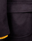 De Petrillo Cashmere Double Breasted Overcoat Navy per Frans Boone