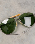 The Real McCoy's Aviator Flying Sunglasses Silver/Chrome
