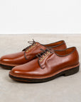 Alden plain toe blucher dark brown grained leather on crepe