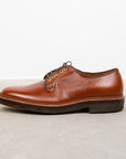 Alden Plain Toe Blucher Dark Brown Grained Leather On Crepe