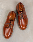 Alden Plain Toe Blucher Dark Brown Grained Leather On Crepe