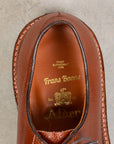 Alden Plain Toe Blucher Dark Brown Grained Leather On Crepe