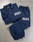 The Real McCoy's Military 1/4 Zip Sweatshirt / USAFA Navy