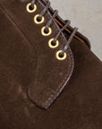 Alden x Frans Boone Dark Brown Suede Plain Toe Blucher On Crepe