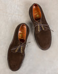 Alden x Frans Boone dark brown suede plain toe blucher on crepe