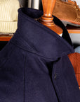 Cohérence Corb Melton Jersey Overcoat Dark Blue