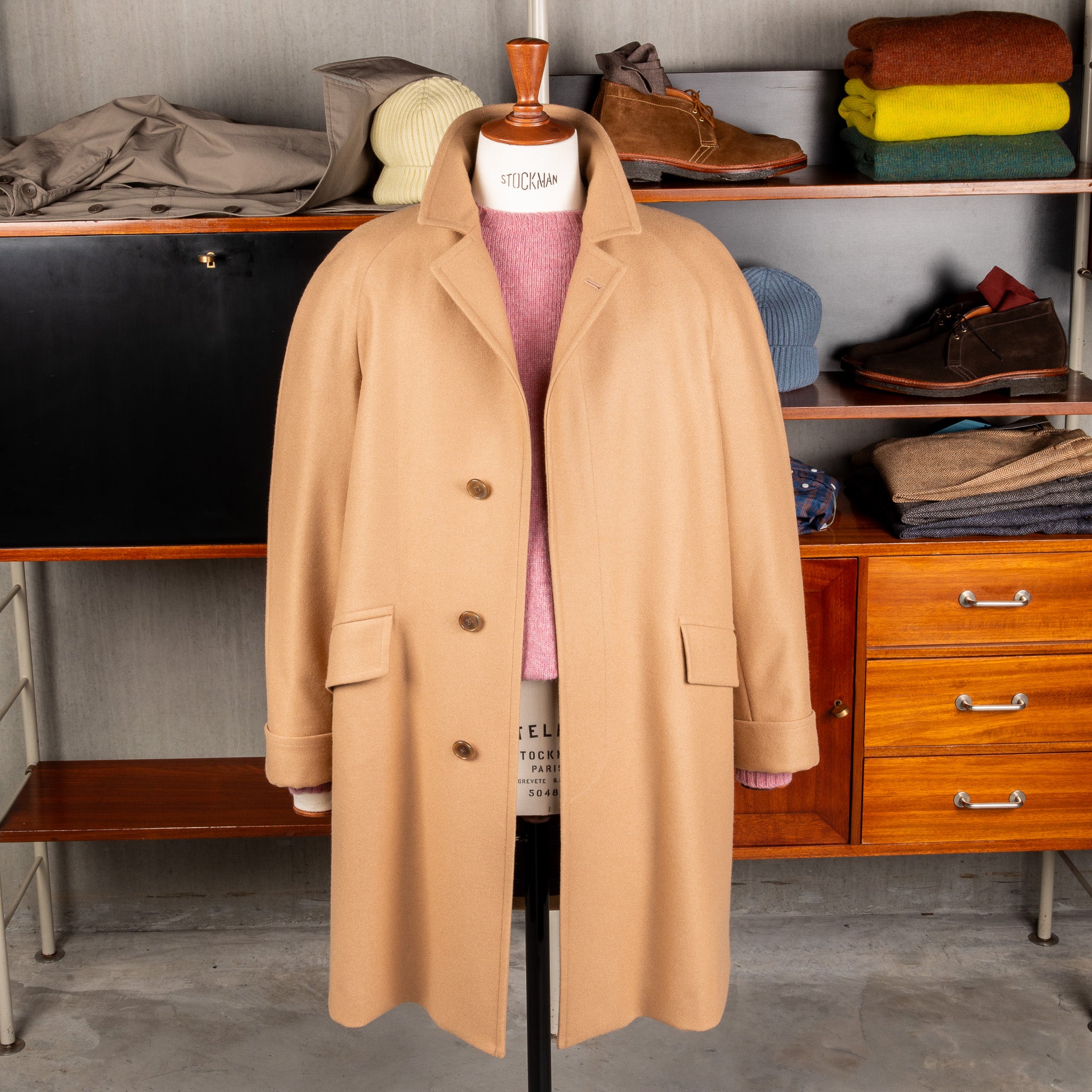 Cohérence Corb Melton Jersey overcoat camel - Main Image