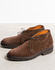 Alden dark brown suede chukka on rubber sole