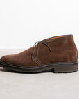 Alden dark brown suede chukka on rubber sole