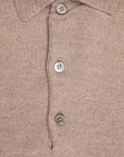 William Lockie Birdseye Solid Merino Wool Polo Taupe