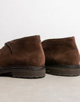 Alden dark brown suede chukka on rubber sole