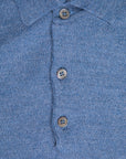 William Lockie Birdseye Solid Merino Wool Polo Denim