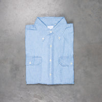 Orslow Safari Button Down Chambray Shirt Bleached