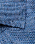 William Lockie Birdseye Solid Merino Wool Polo Denim