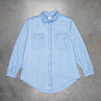 Orslow Safari Button Down Chambray Shirt Bleached