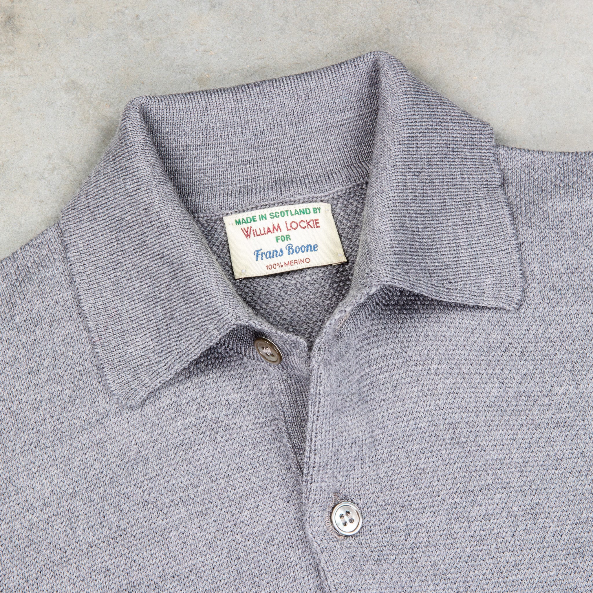 William Lockie Birdseye Solid Merino Wool Polo Grey – Frans Boone 