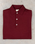 William Lockie Birdseye Solid Merino Wool Polo Wine