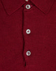 William Lockie Birdseye Solid Merino Wool Polo Wine