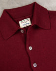 William Lockie Birdseye Solid Merino Wool Polo Wine