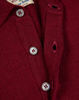 William Lockie Birdseye Solid Merino Wool Polo Wine