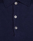 William Lockie Birdseye Solid Merino Wool Polo Blu Navy