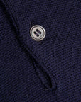 William Lockie Birdseye Solid Merino Wool Polo Blu Navy