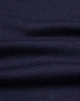 William Lockie Birdseye Solid Merino Wool Polo Blu Navy