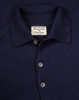 William Lockie Birdseye Solid Merino Wool Polo Blu Navy