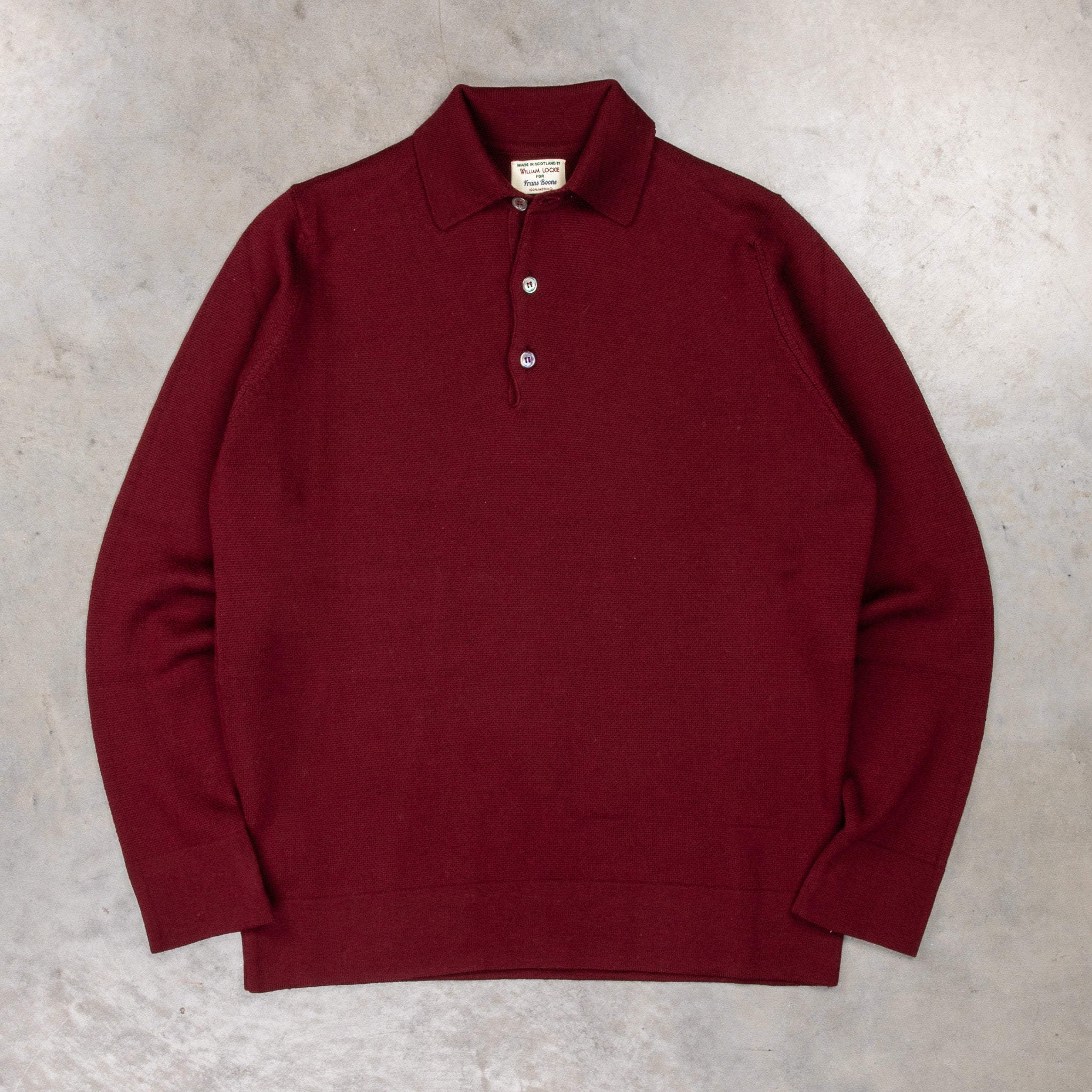 William Lockie Birdseye Solid Merino Wool Polo Wine – Frans Boone