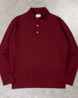 William Lockie Birdseye Solid Merino Wool Polo Wine