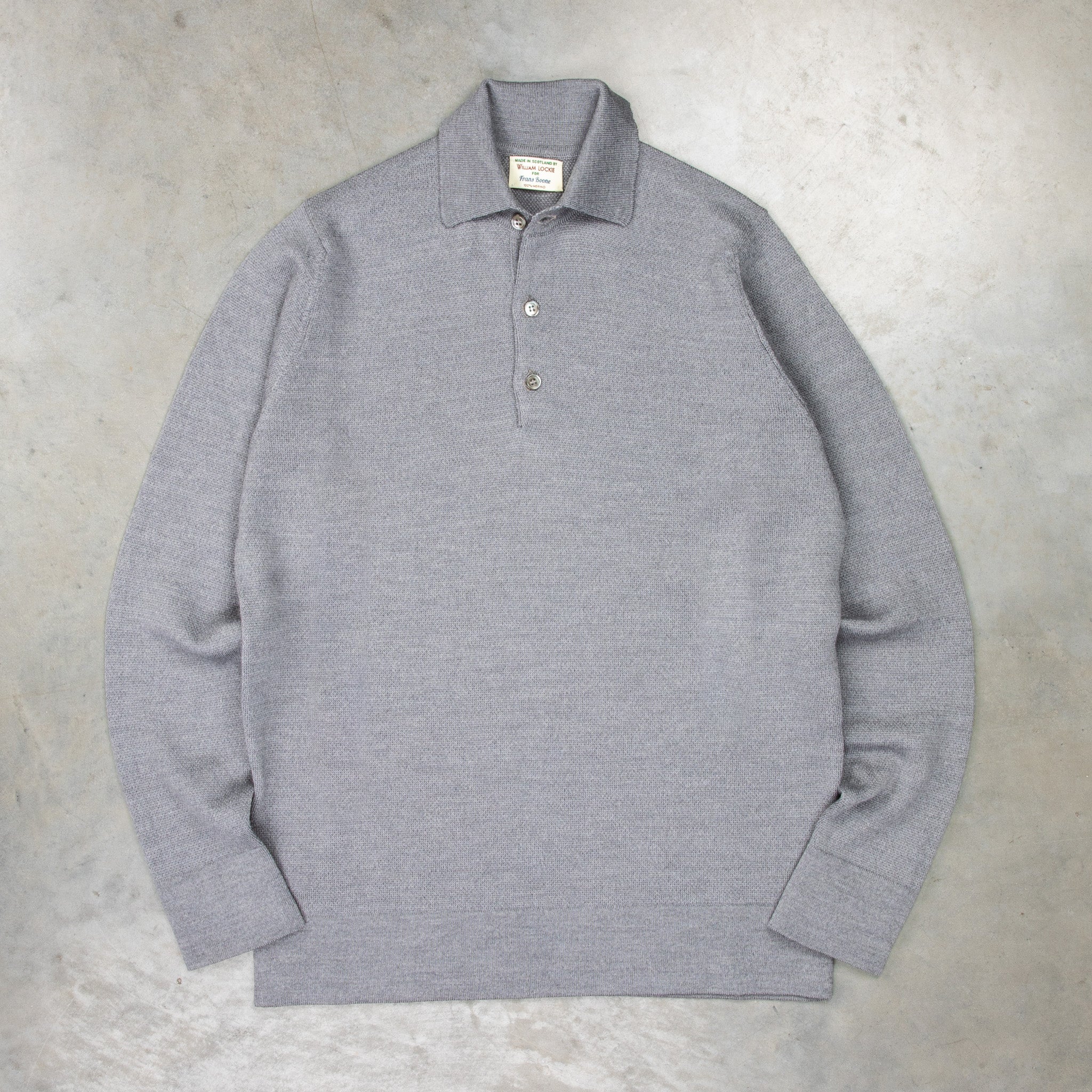 William Lockie Birdseye Solid Merino Wool Polo Grey – Frans Boone 