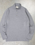 William Lockie Birdseye Solid Merino Wool Polo Grey