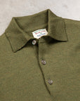 William Lockie Birdseye Solid Merino Wool Polo Olive