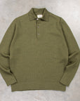 William Lockie Birdseye Solid Merino Wool Polo Olive