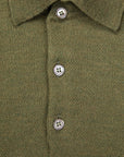 William Lockie Birdseye Solid Merino Wool Polo Olive