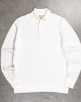 William Lockie Birdseye Solid Merino Wool Polo Ice White