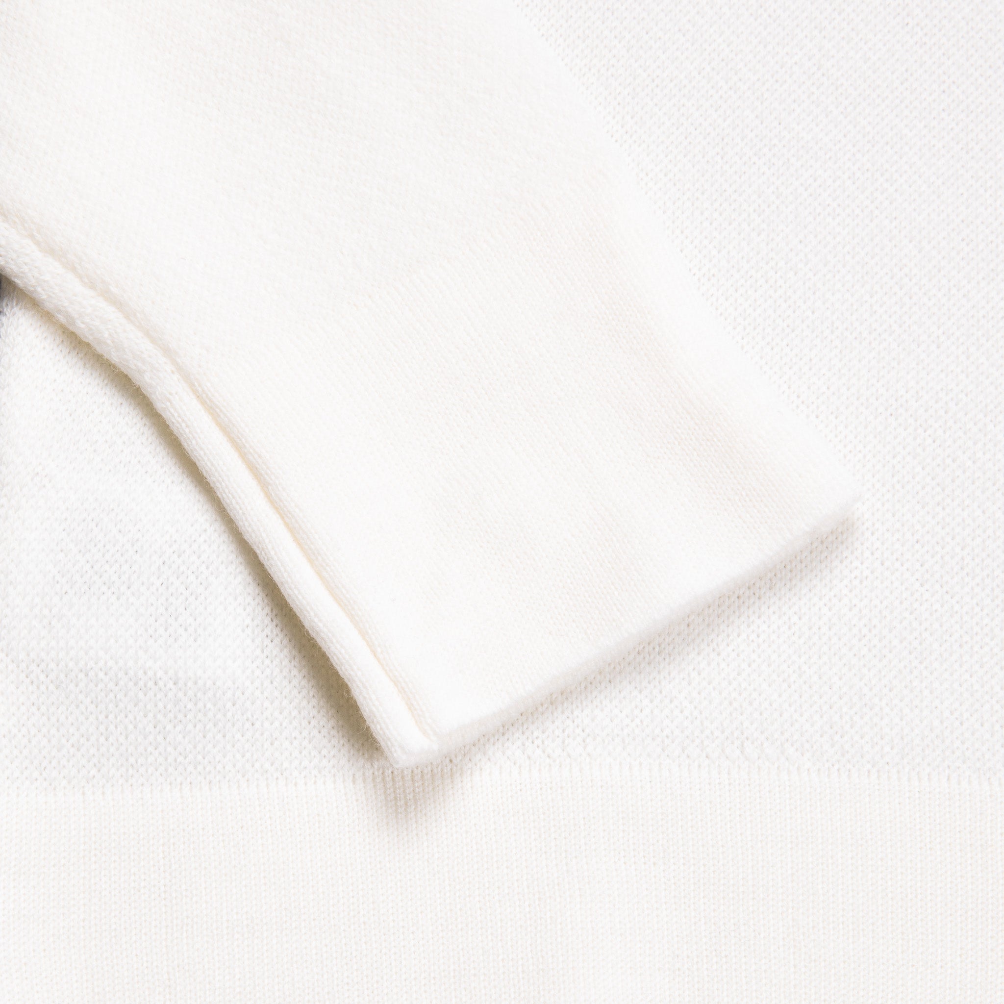 William Lockie Birdseye Solid Merino Wool Polo Ice White