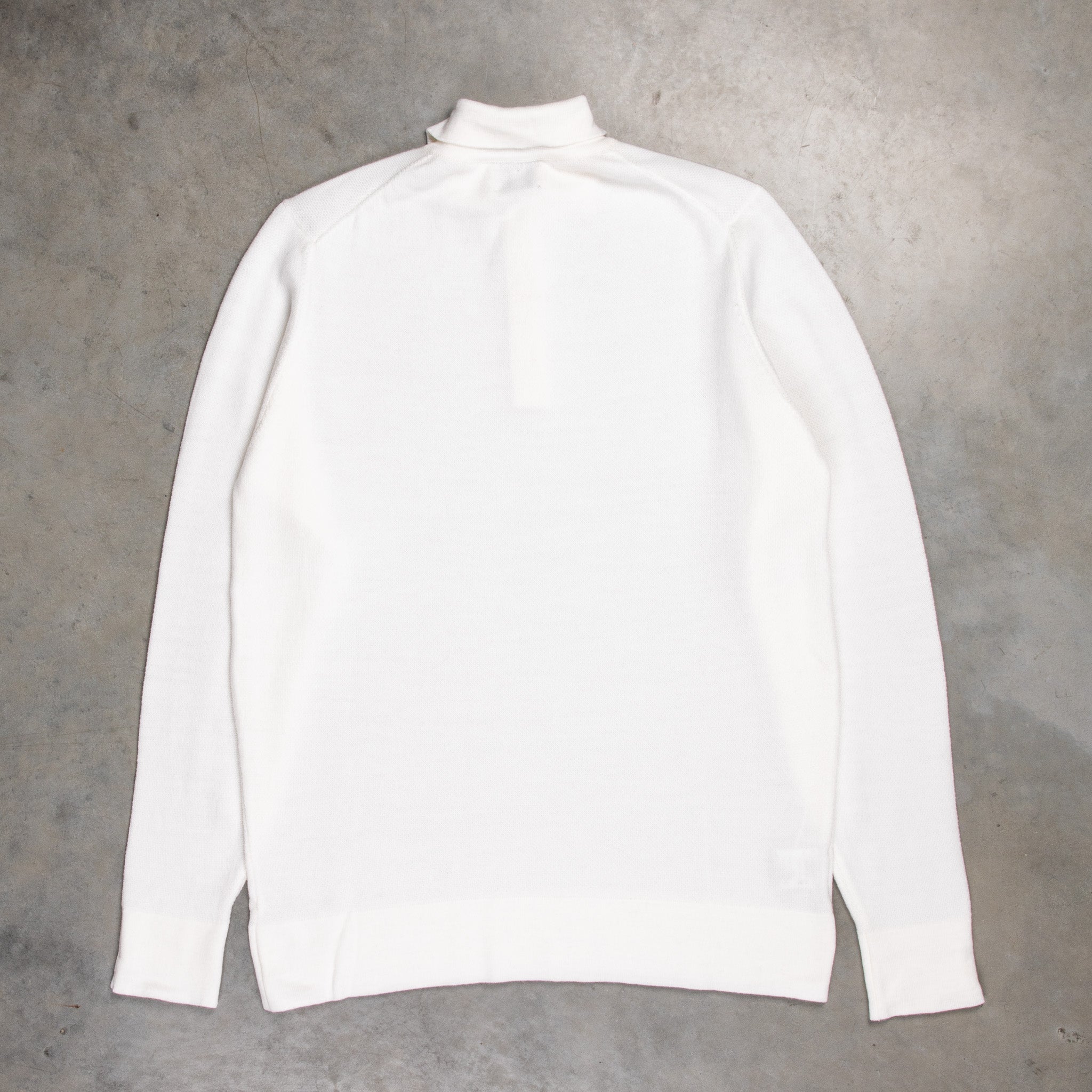 William Lockie Birdseye Solid Merino Wool Polo Ice White