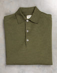 William Lockie Birdseye Solid Merino Wool Polo Olive