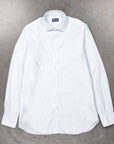 Finamore Napoli Collo Luigi Carlo Riva 180's Twill Shirt Celeste
