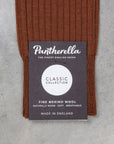 Pantherella Laburnum Merino Wool Ankle High Socks Conker