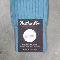 Pantherella Laburnum Merino Wool Ankle High Socks Blue Mist