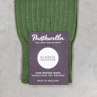 Pantherella Laburnum Merino Wool Ankle High Socks Leaf Green