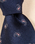 Finamore Cravatta "Sette Pieghe" Grenadine Paisley Blu