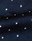 Finamore Cravatta "Sette Pieghe" Grenadine Navy Polka Dot