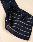 Finamore Cravatta "Sette Pieghe" Grenadine Navy Polka Dot